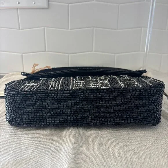 Made in India City Skyline Beaded Bundle - Shoulder Bag and Wristlet - Black - Picture 5 of 16